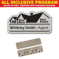 Custom Shape Name Plate-Brushed Silver Plastic